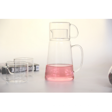 1.3L Hand blown borosilicate glass kettle with mug,creative glass jug and teapot.